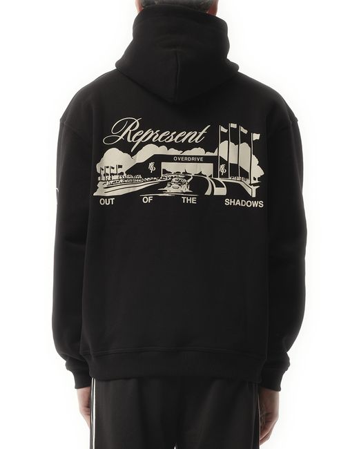 Represent Black Raceway Hoodie, 100% Cotton, Size: Small for men