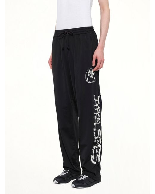 Y-3 Black Skull Graphic 3 Stripe Pants for men