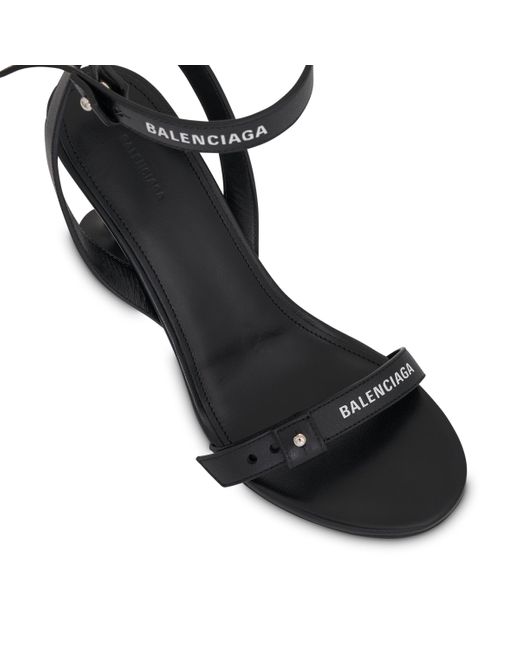 Balenciaga Black Afterhour 90Mm Sandals, , 100% Calfskin