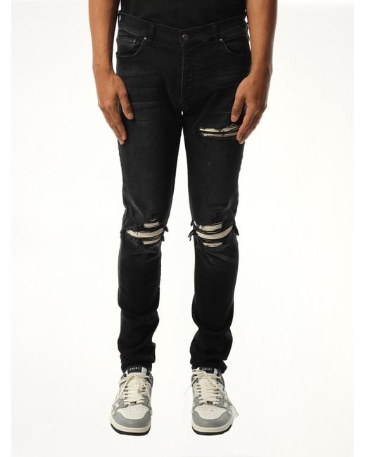 Amiri Black Mx1 Ultrasuede Jeans, 100% Cotton for men