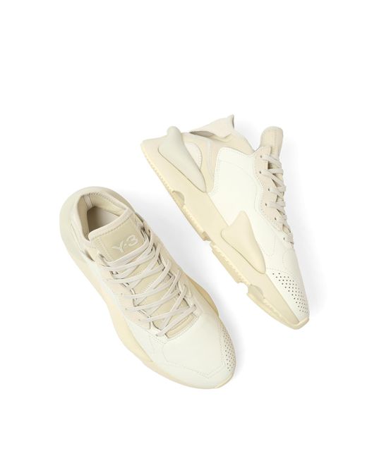 Y-3 Natural Kaiwa Sneakers, 100% Leather for men