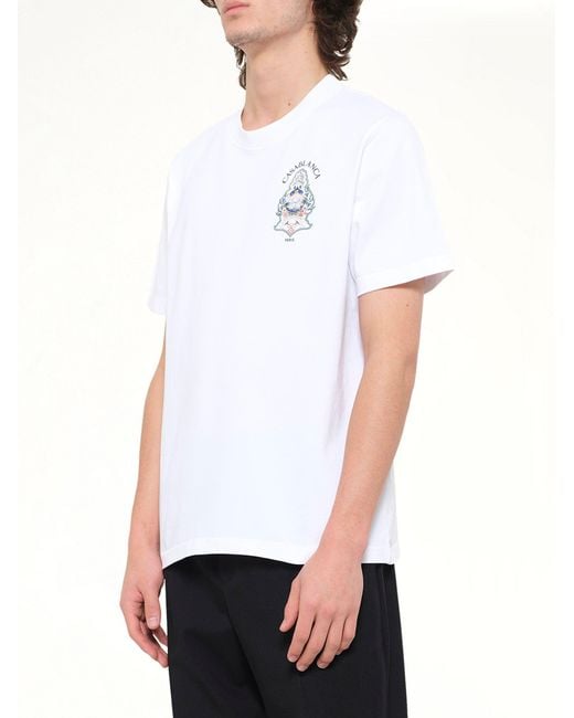 Casablanca White Hotel Emblem Classic T-Shirt for men