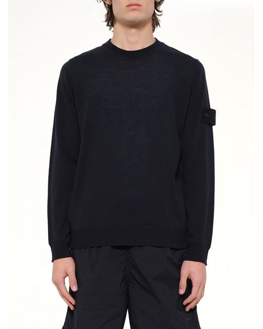 Stone Island Blue 5100074 Crew Neck for men