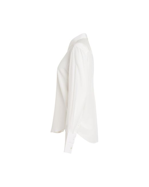 Helmut Lang White Combo Relax Shirt, Long Sleeves, /, 100% Silk
