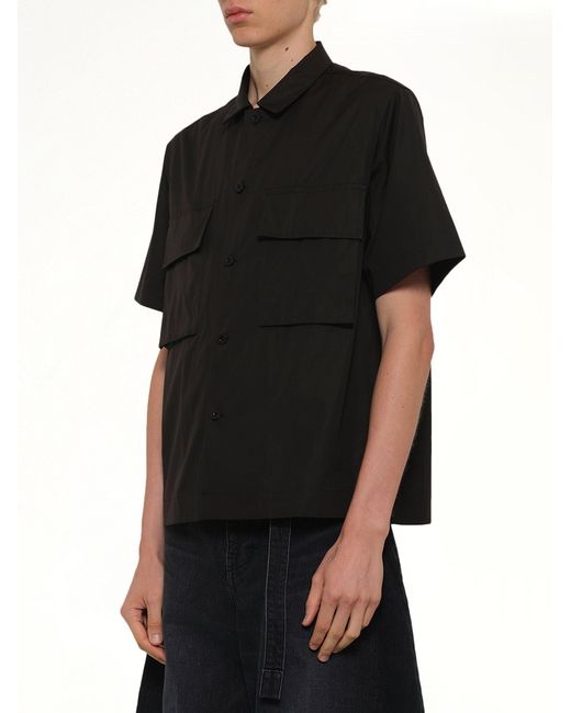 Sacai Black Poplin Shirt for men
