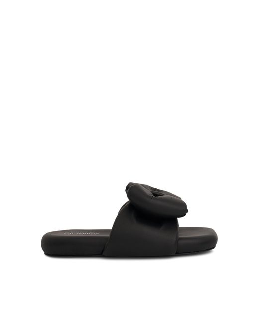 Off-White c/o Virgil Abloh Black Off- Nappa Bow Padded Slipper Sandals, , 100% Leather