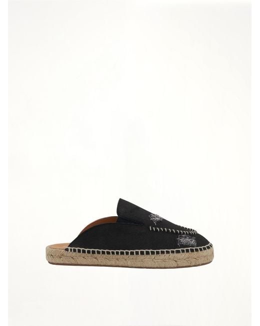 Maison Margiela Black Embroidered Espadrille Mules