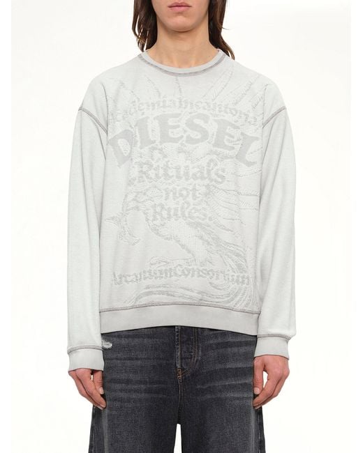 DIESEL Gray Aron-Raw Sweatshirt for men