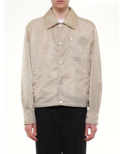 AMI Natural Ami De Coeur Coach Jacket for men