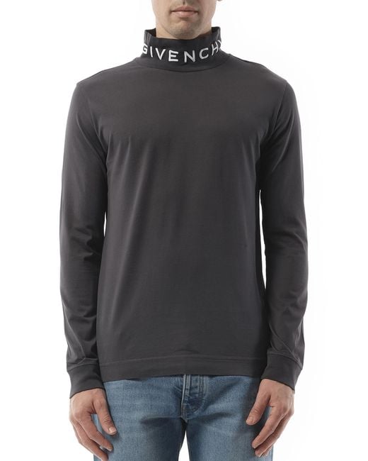 Givenchy Gray Faded Logo Dyed Long Sleeve T-Shirt, 100% Cotton for men