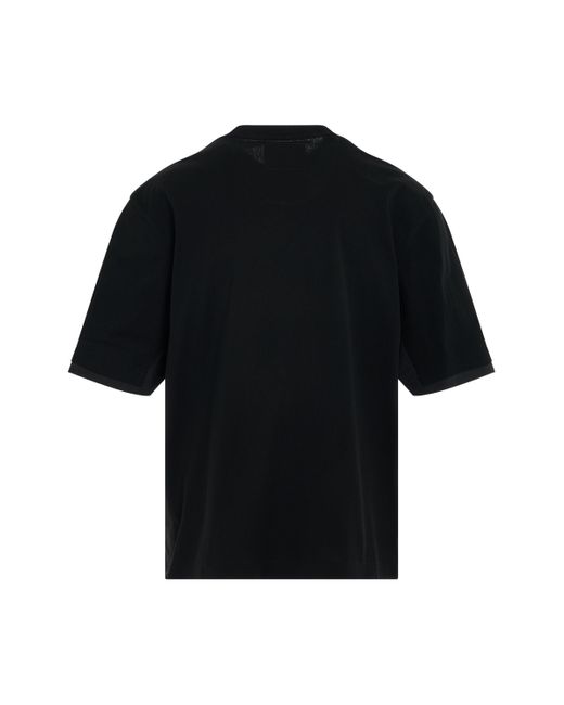 Sacai Black Layered Cotton Jersey T-Shirt, Round Neck, Short Sleeves, , 100% Cotton for men