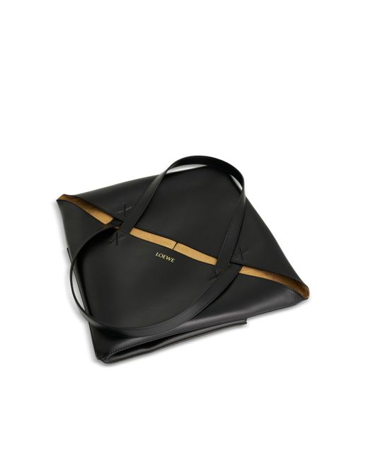 Loewe Black Large Fold Puzzle Tote Bag, , 100% Shiny Calf