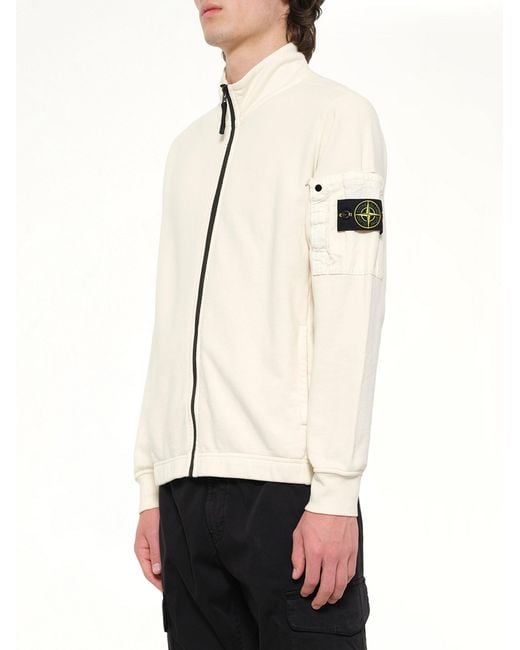 Stone Island Natural 6100018 Zip Up Cardigan for men
