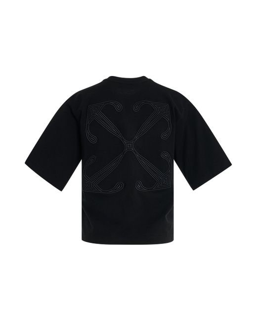 Off-White c/o Virgil Abloh Black Off- 'Embroidered Arrow Basic T-Shirt, Short Sleeves, , 100% Cotton, Size: Small