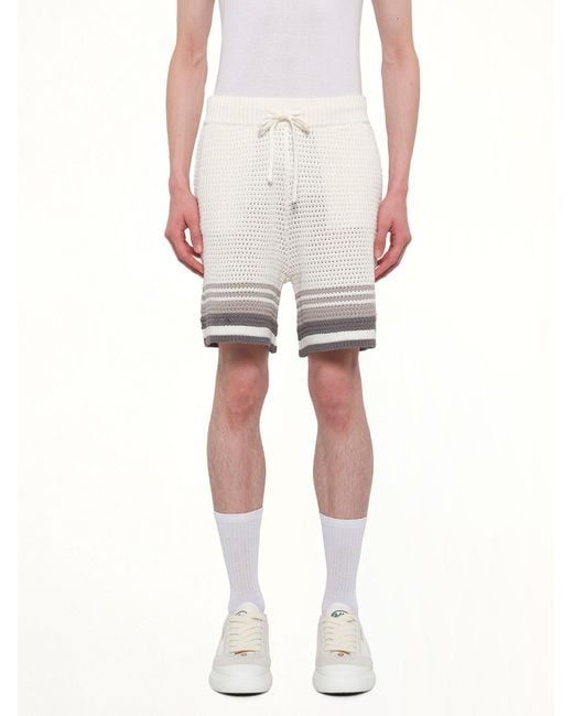 Casablanca White Crochet Shorts for men