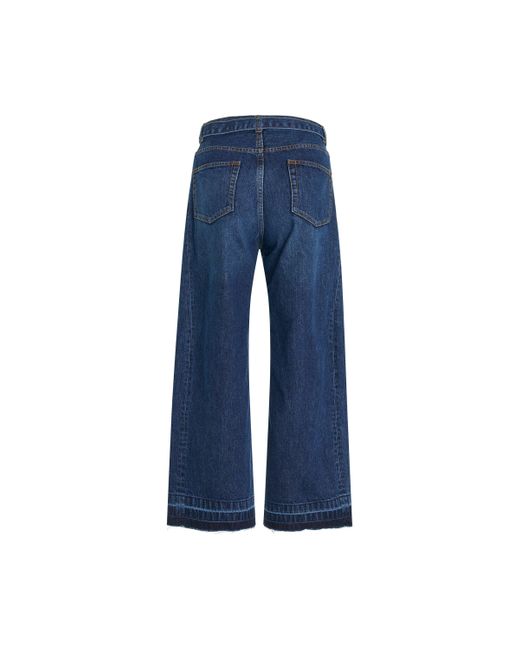 Sacai Blue Raw Hem Denim Pants, , 100% Cotton