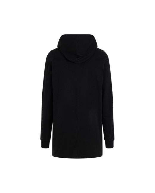 Rick Owens Black 'Drawstring Long Hoodie, Long Sleeves, , 100% Cotton, Size: Small for men