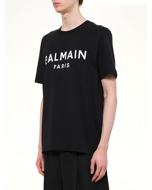 Balmain Black Print T-Shirt Reg Fit for men