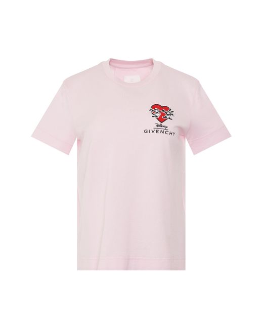 Givenchy Pink 'Disney Oswald Love T-Shirt, Short Sleeves, Light, 100% Cotton, Size: Small