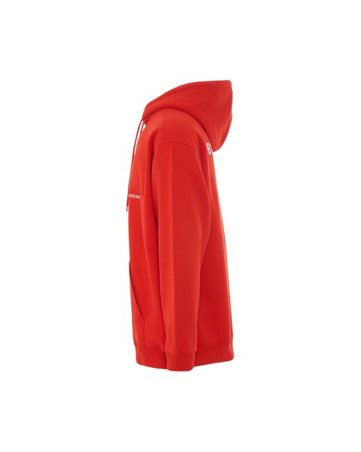 Balenciaga Red Logo Regular Fit Hoodie, Long Sleeves, Bright/, 100% Cotton, Size: Medium for men