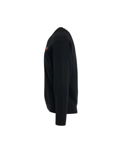 KENZO Black 'Boke Flower Knit Sweater, Long Sleeves, , 100% Wool, Size: Small for men