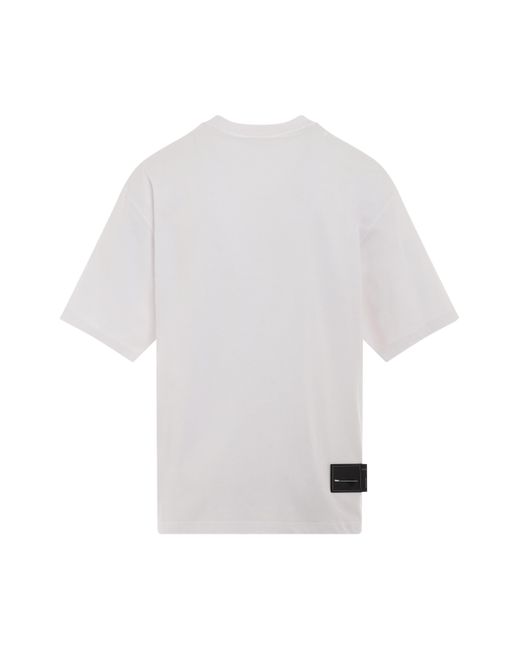 we11done White 'Stripe Big Logo T-Shirt, Short Sleeves, , 100% Cotton, Size: Small for men