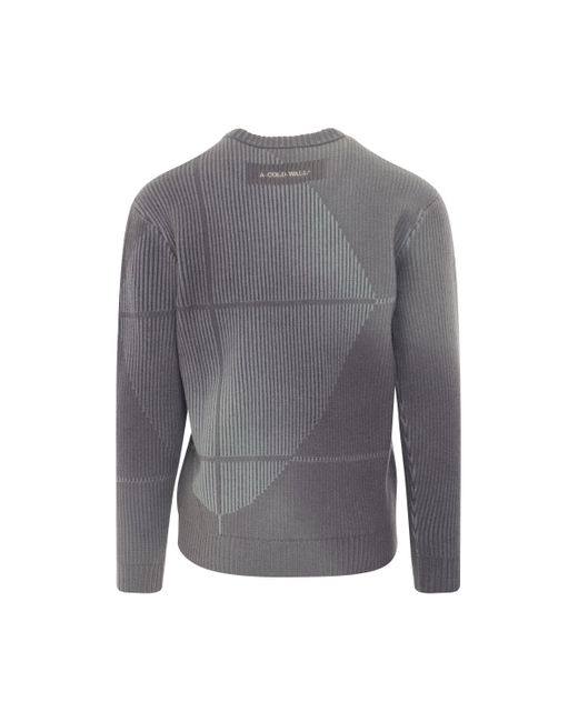 A_COLD_WALL* Gray 'Spray Knit Sweater, Long Sleeves, Mid, 100% Polyester, Size: Small for men