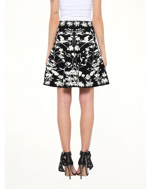 McQueen Black Spine Jacquard Mini Skirt