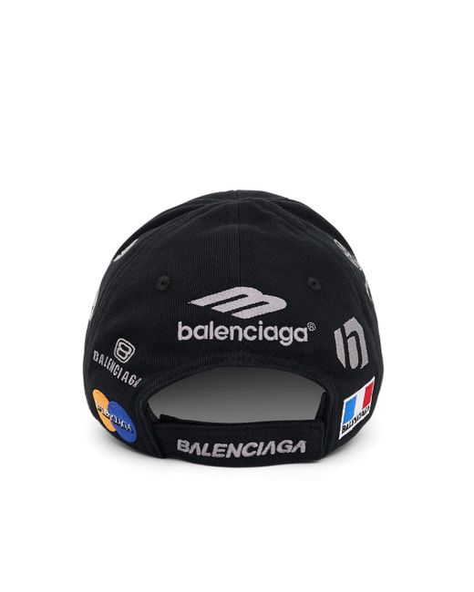 Balenciaga 'Racer Cap, , 100% Cotton, Size: Small in Black