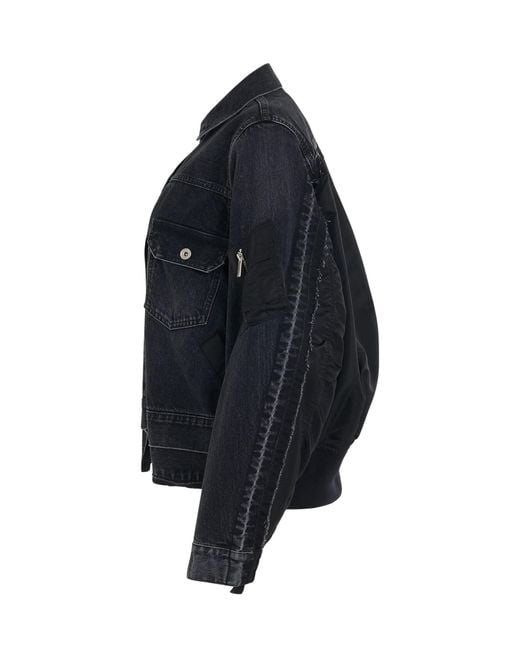Sacai Blue Denim & Nylon Twill Jacket