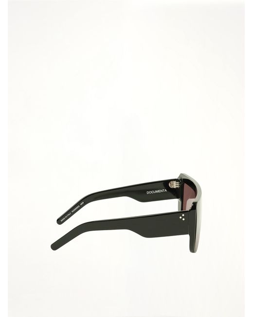 Rick Owens Gray Documenta Square Acetate Sunglasses