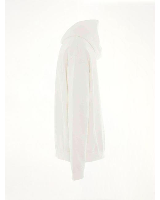 Maison Margiela White Upside Down Logo Hoodie for men