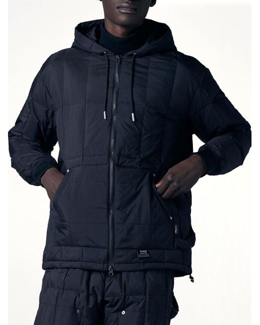 Taion Blue Work Zip Hood Down Jacket for men