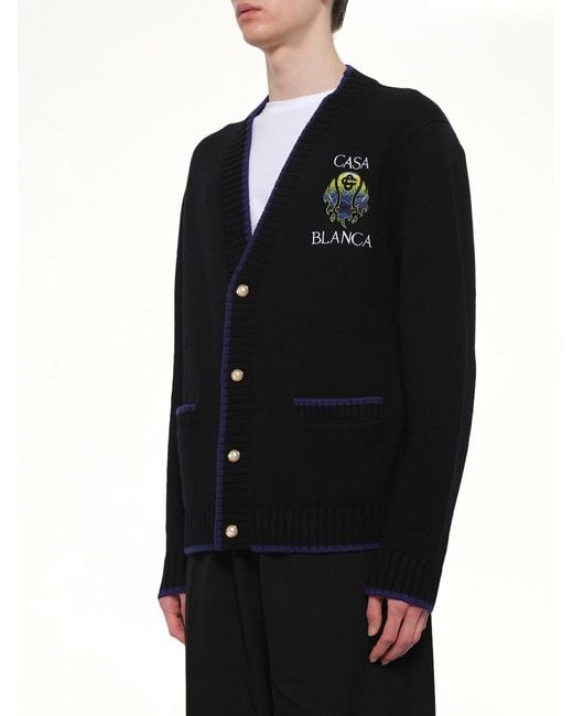 Casablanca Black Flaming Tennis Ball Cardigan for men
