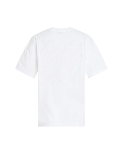 Off-White c/o Virgil Abloh White 'Diagonal Embroidered Casual T-Shirt, Short Sleeves, , 100% Cotton, Size: Small