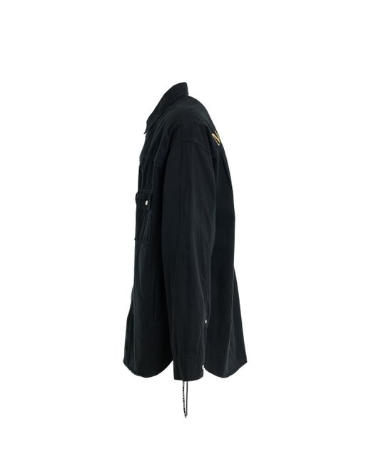 Mastermind Japan Black Long Sleeve Denim Shirt, , 100% Cotton, Size: Medium for men