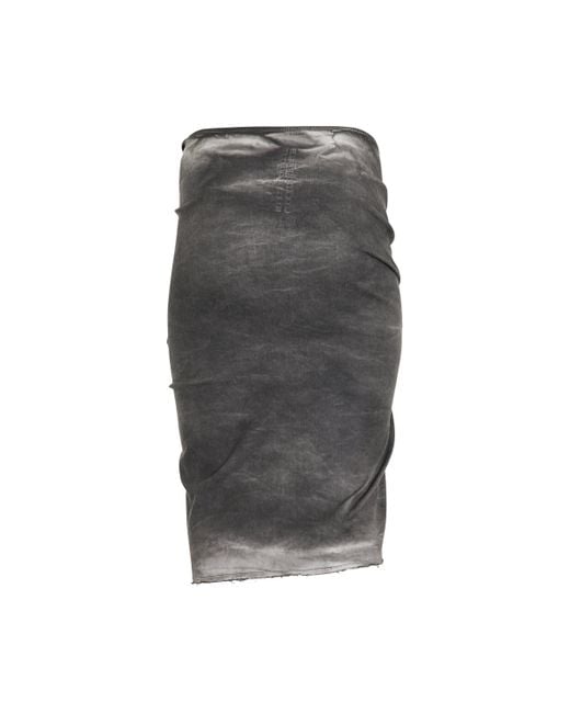 Rick Owens Gray Edfu Knee Skirt, , 100% Cotton