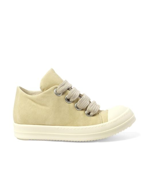 Rick Owens Natural Jumbo Lace Puffer Low Sneaks Sneakers, 100% Cotton