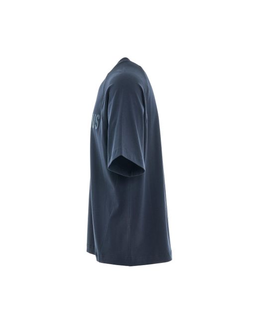 Jacquemus Blue 'Typo Logo T-Shirt, Dark, 100% Cotton, Size: Small for men