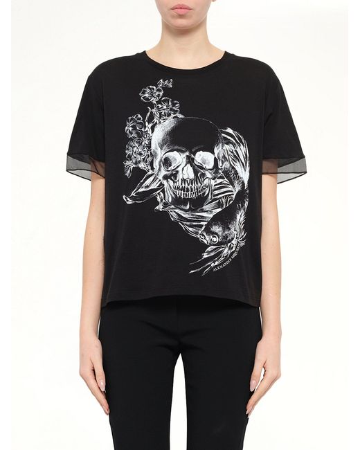 McQueen Black Fish Skull Tee
