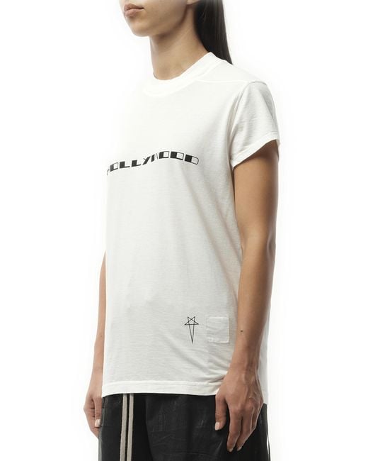 Rick Owens White Hollywood Small Level T, 100% Cotton