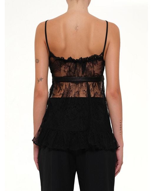 McQueen Black Lace Tie Camisole