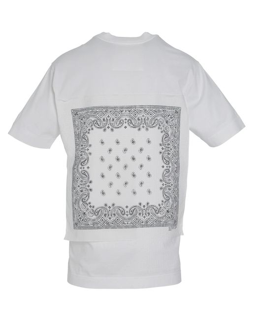 Givenchy White Embroidered Bandanas Washed T-Shirt, 100% Cotton, Size: Small for men