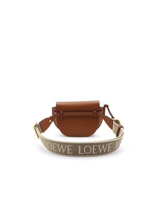 Loewe Brown Mini Gate Dual Bag Crossbody, , 100% Soft Calf