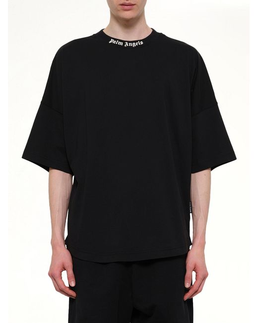 Palm Angels Black Classic Logo Over T-Shirt for men