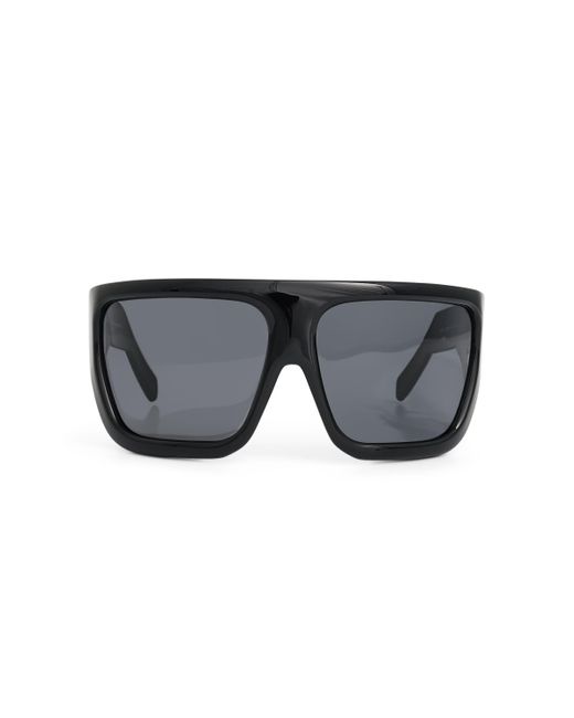 Rick Owens Gray Shiny Davis Sunglasses, , 100% Nylon