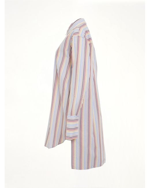 Loewe Multicolor Stripe Deconstructed Silk Shirt Dress, 100% Cotton