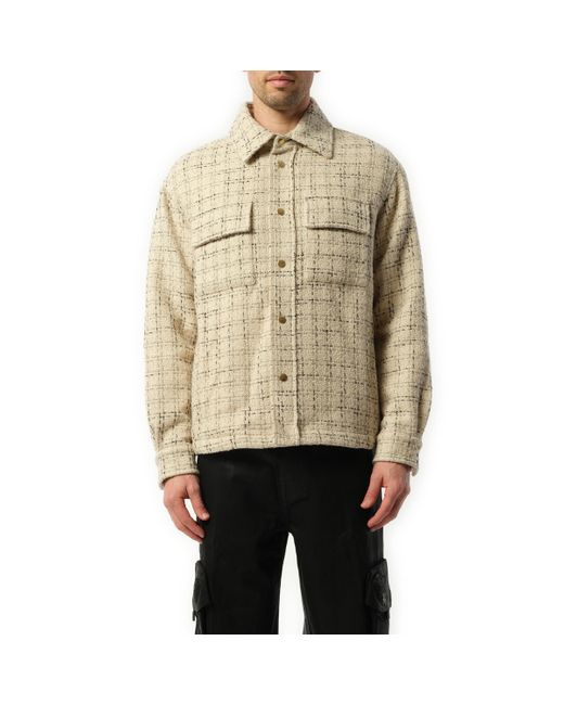 Amiri Natural 'Fleck Tweed Padded Overshirt, Long Sleeves, , 100% Cotton, Size: Small for men