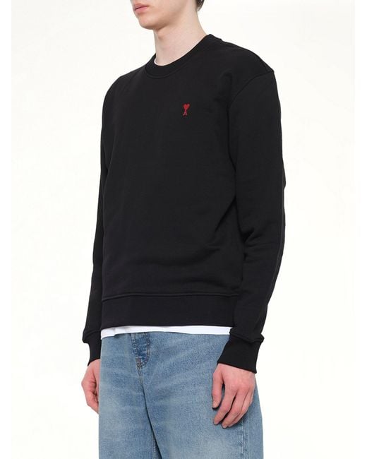 AMI Black Ami De Coeur Sweatshirt for men