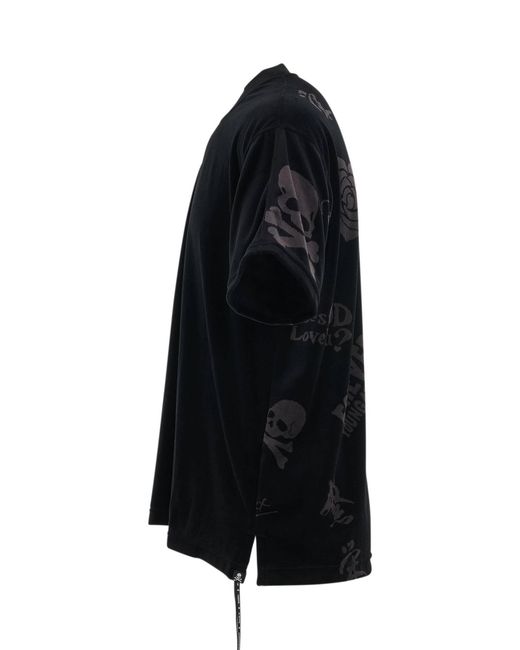 Mastermind Japan Black Embroidery Logo Boxy Fit Baseball T-Shirt for men